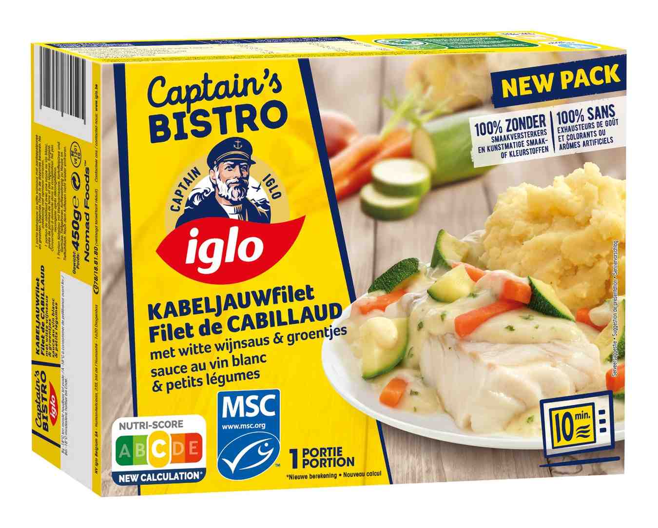 Filet de Cabillaud sauce au vin blanc & petits légumes