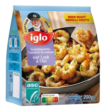 emballage cassolette de scampis à l'ail 200 grammes