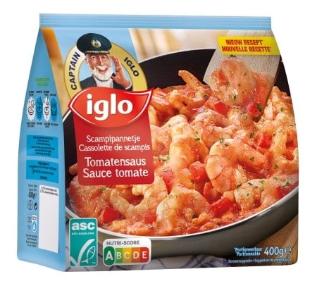 emballage cassolette de scampis sauce tomate 400 grammes