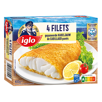 emballage filets de cabillaud panés 400g