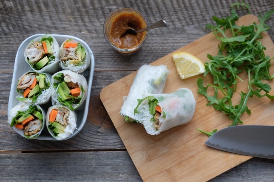 Rouleaux de Riz aux Filets de Poisson