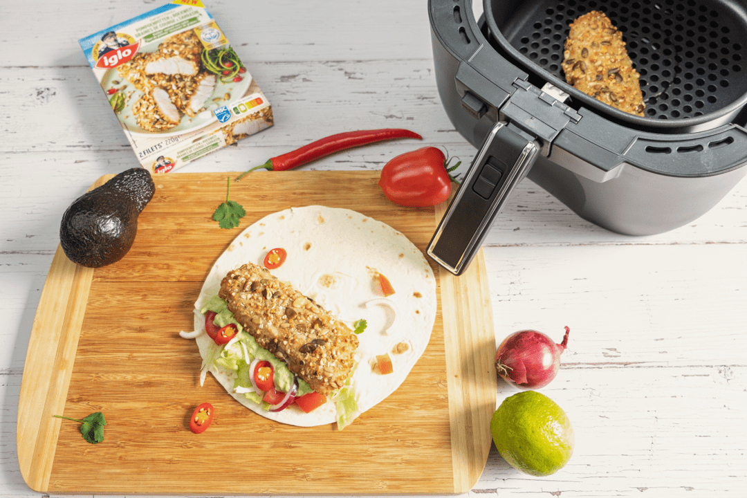 Wraps aux filets de poisson recouverts de graines