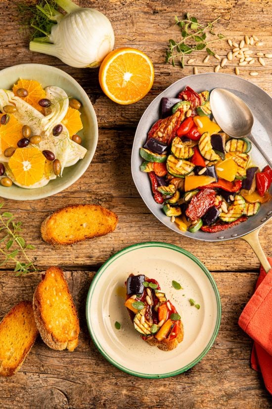 Zonnige groentebruschetta