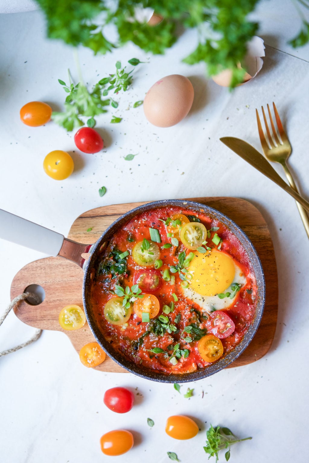 Chakchouka met spinazie&nbsp;