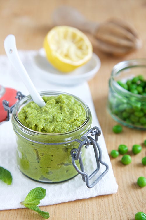 Tartinade de pois verts à la menthe