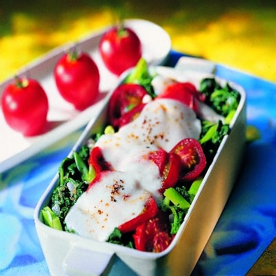 Spinaziegratin met mozzarella