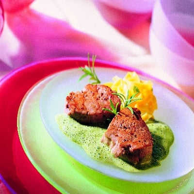 Filet de veau à la sauce aux épinards