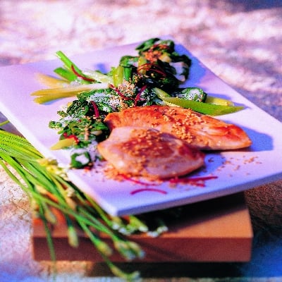 Filet de dindonneau aux épinards à l'asiatique